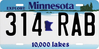 MN license plate 314RAB