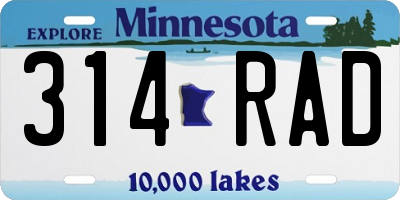 MN license plate 314RAD