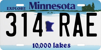 MN license plate 314RAE