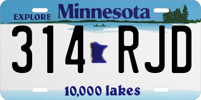 MN license plate 314RJD