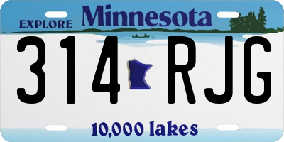 MN license plate 314RJG