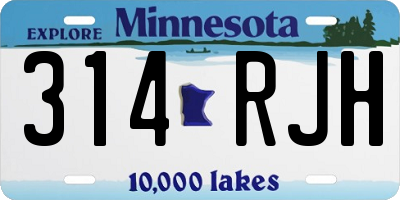 MN license plate 314RJH