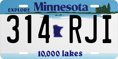 MN license plate 314RJI