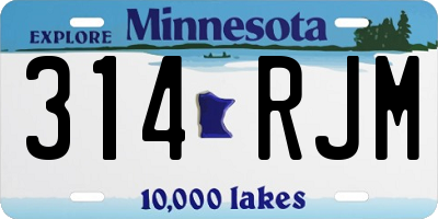 MN license plate 314RJM