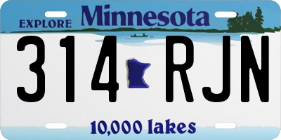 MN license plate 314RJN