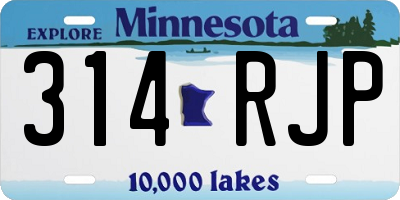 MN license plate 314RJP