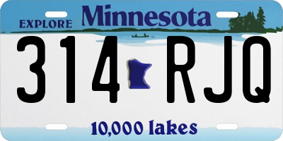 MN license plate 314RJQ