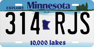 MN license plate 314RJS