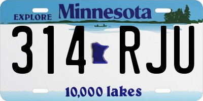 MN license plate 314RJU
