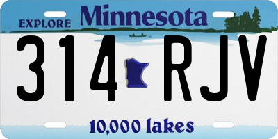 MN license plate 314RJV