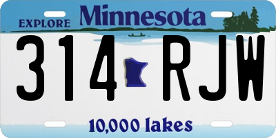 MN license plate 314RJW