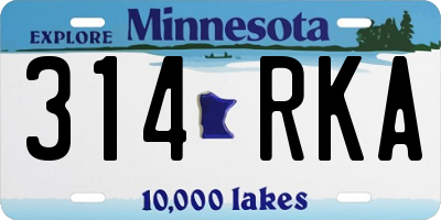 MN license plate 314RKA