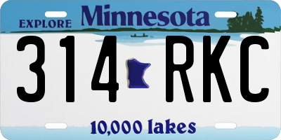 MN license plate 314RKC
