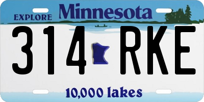 MN license plate 314RKE