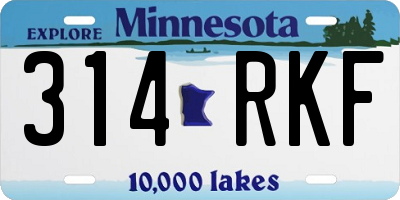 MN license plate 314RKF