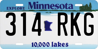 MN license plate 314RKG