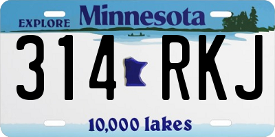 MN license plate 314RKJ