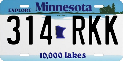 MN license plate 314RKK