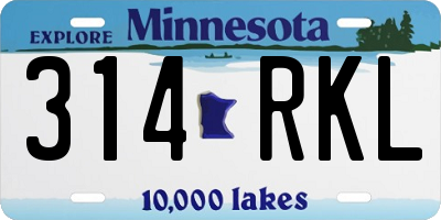 MN license plate 314RKL