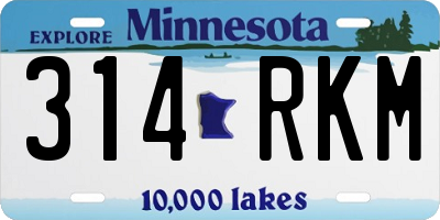 MN license plate 314RKM