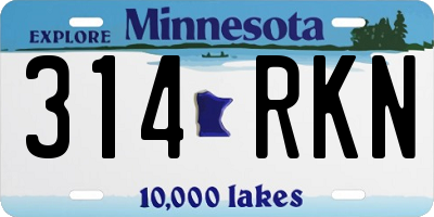 MN license plate 314RKN