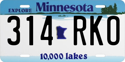 MN license plate 314RKO