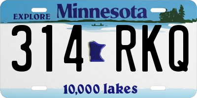 MN license plate 314RKQ