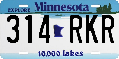MN license plate 314RKR