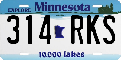 MN license plate 314RKS