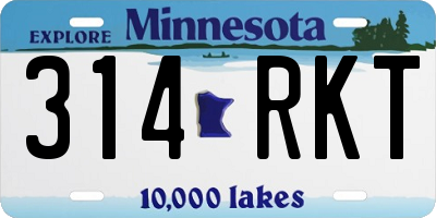 MN license plate 314RKT