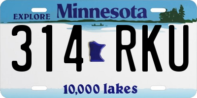 MN license plate 314RKU