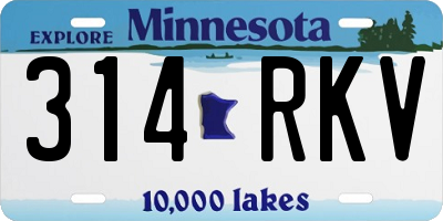 MN license plate 314RKV