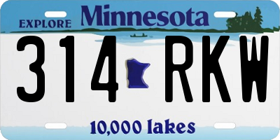 MN license plate 314RKW