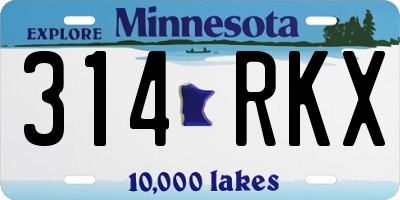 MN license plate 314RKX