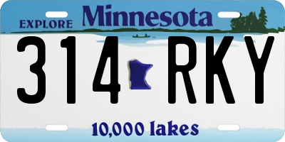 MN license plate 314RKY