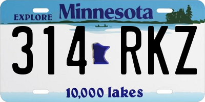 MN license plate 314RKZ