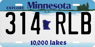 MN license plate 314RLB