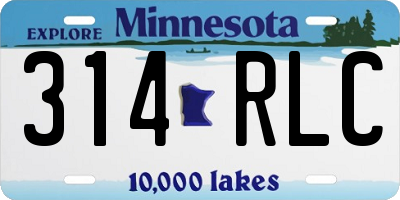 MN license plate 314RLC