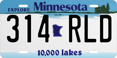 MN license plate 314RLD