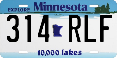 MN license plate 314RLF