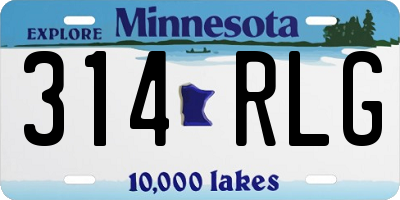 MN license plate 314RLG