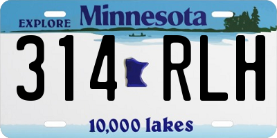 MN license plate 314RLH