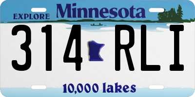MN license plate 314RLI