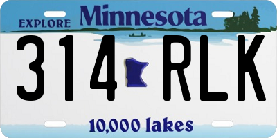 MN license plate 314RLK