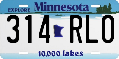 MN license plate 314RLO
