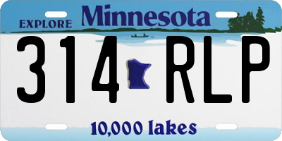 MN license plate 314RLP