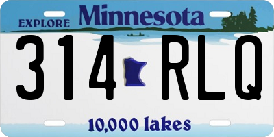 MN license plate 314RLQ
