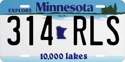 MN license plate 314RLS