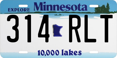 MN license plate 314RLT