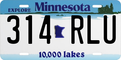MN license plate 314RLU